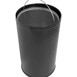 Genuine Joe Classic Round-Top Receptacle, 12 Gallons, Black