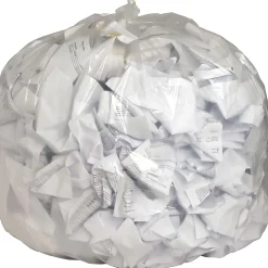 Genuine Joe Clear Flat-Bottom Trash Can Liners, 0.8 mil, 56 Gallons, Box Of 100