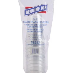 Genuine Joe Clear Plastic Cups - 10 fl oz - 25 / Pack - Clear - Plastic - Cold Drink