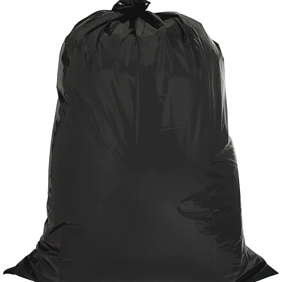 Genuine Joe Contractor Cleanup Trash Bags, 2.5 mil, 42 Gallons, 33" x 48", Black, Box Of 20