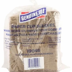 Genuine Joe Corrugated Hot Cup Sleeves, Brown, Pack Of 50