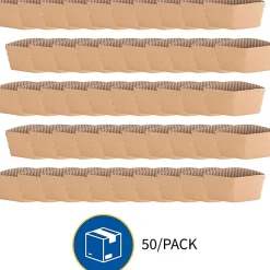 Genuine Joe Corrugated Hot Cup Sleeves, Brown, Pack Of 50