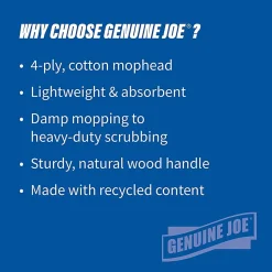 Genuine Joe Cotton Wet Mop With 60" Handle