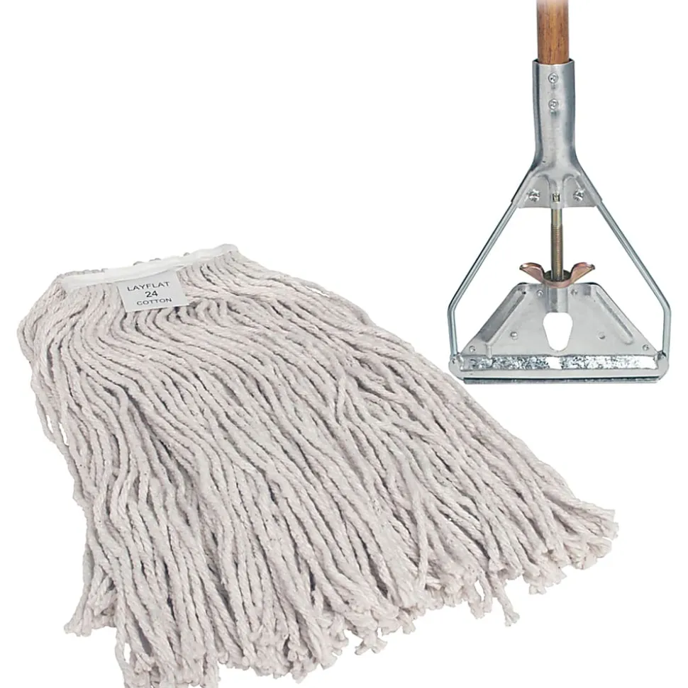 Genuine Joe Cotton Wet Mop With 60" Handle