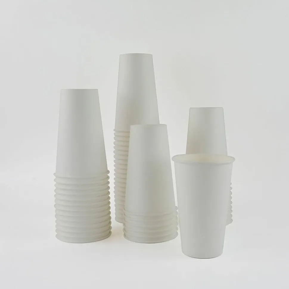 Genuine Joe Disposable Hot Cups, 16 Oz, White, Pack Of 50