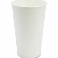 Genuine Joe Disposable Hot Cups, 16 Oz, White, Pack Of 50