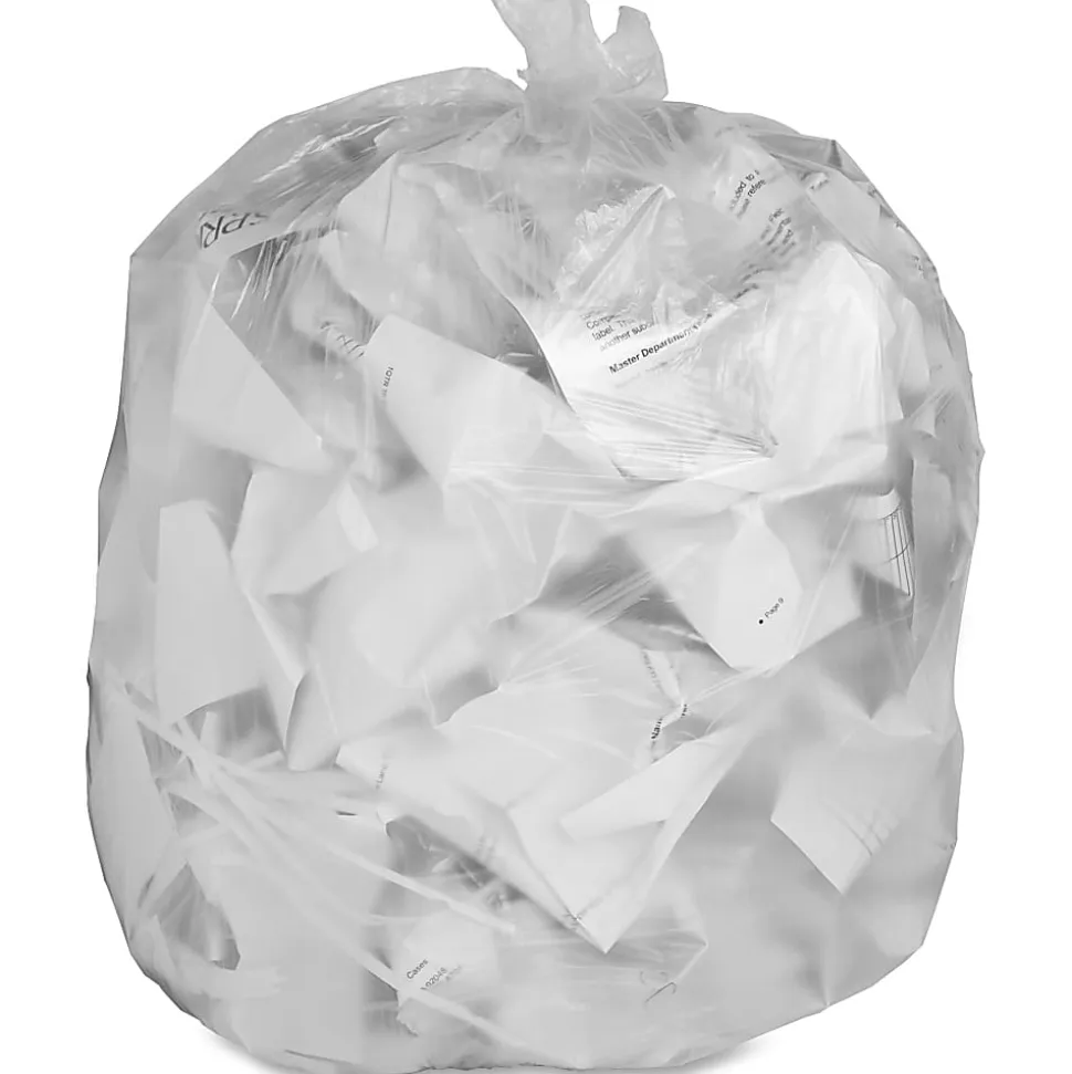 Genuine Joe Economy High-Density Can Liners, 0.55 mil, 55-60 Gallon, Translucent, Carton Of 200
