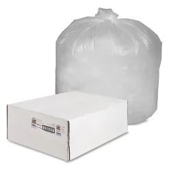 Genuine Joe Economy High-Density Can Liners, 0.55 mil, 55-60 Gallon, Translucent, Carton Of 200