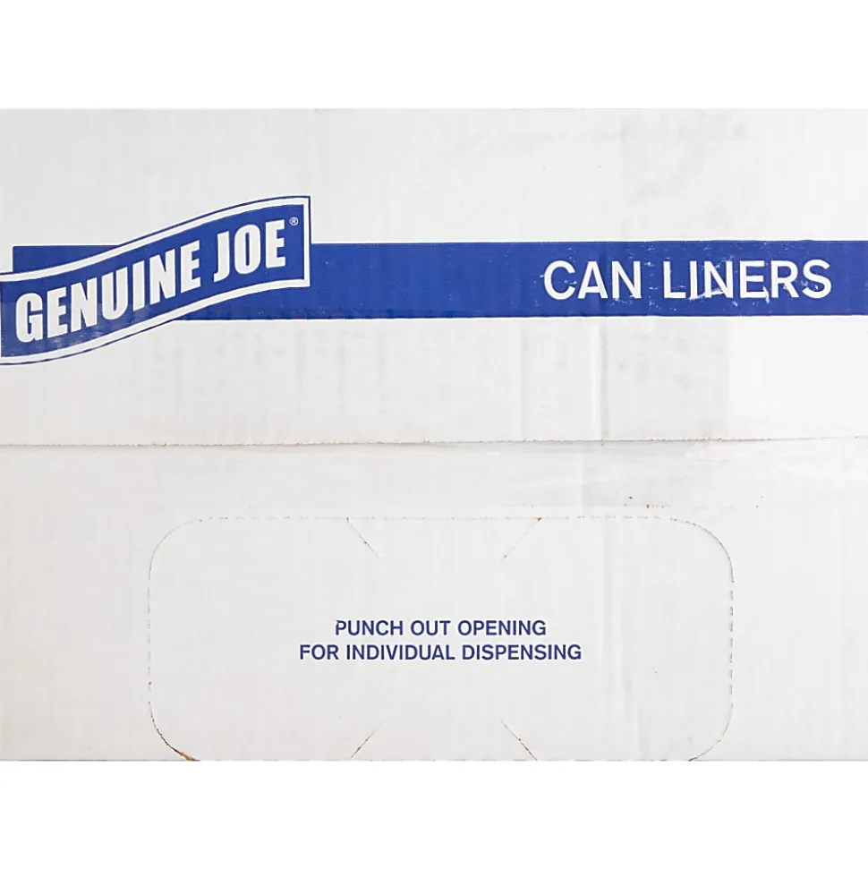 Genuine Joe Economy High-Density Can Liners, 0.55 mil, 55-60 Gallon, Translucent, Carton Of 200