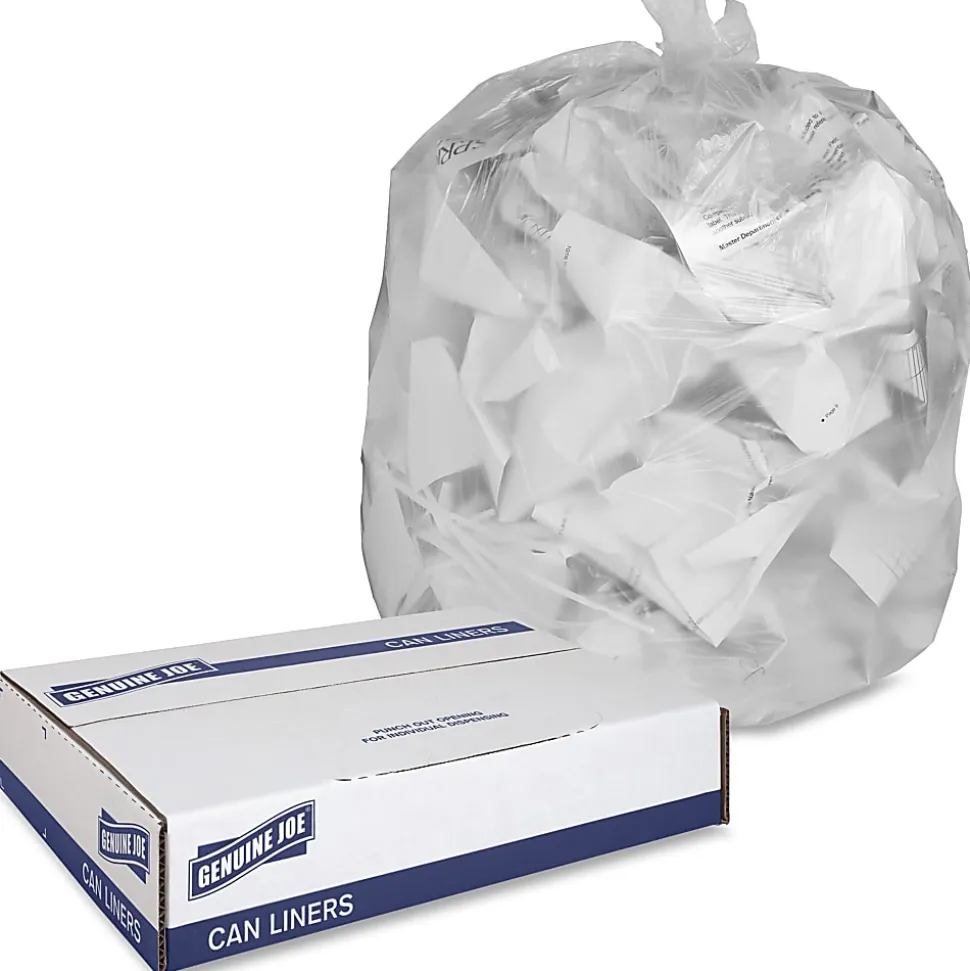 Genuine Joe Economy High-Density Can Liners, 0.24 mil, 16 Gallons, Translucent, Box Of 1,000
