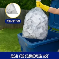 Genuine Joe Economy High Density Can Liners, 0.43 mil, 31-33 Gallon, Translucent, Carton Of 500