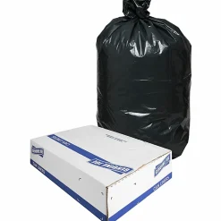 Genuine Joe Heavy-Duty Trash Bags, 1.5mil, 30 Gallons, Brown, Box Of 100