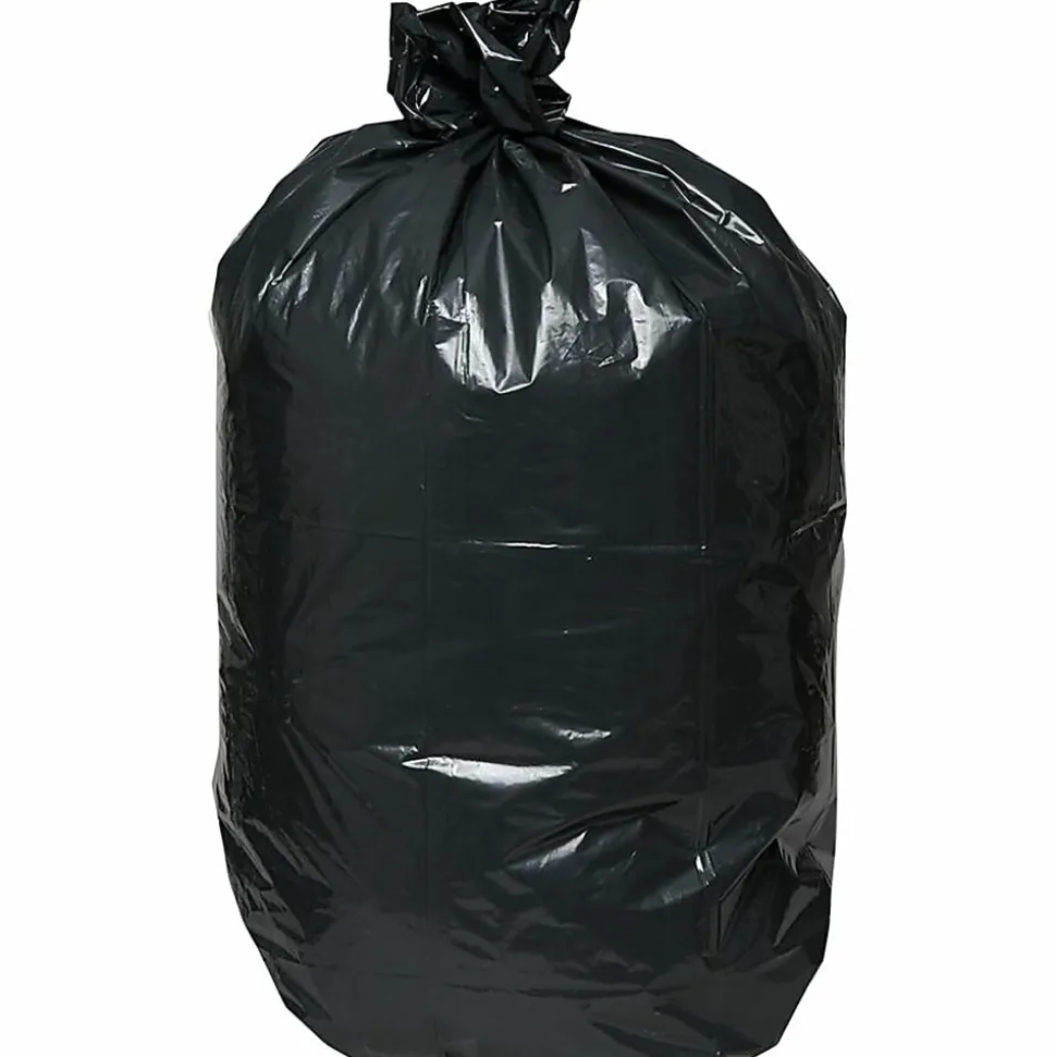 Genuine Joe Heavy-Duty Trash Bags, 1.5mil, 30 Gallons, Brown, Box Of 100