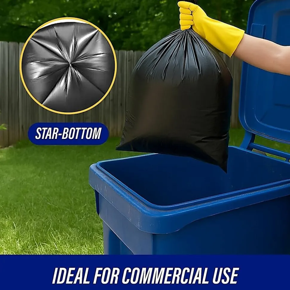 Genuine Joe Heavy-Duty Trash Bags, 1.5mil, 30 Gallons, Brown, Box Of 100