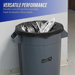 Genuine Joe Heavy-Duty Trash Bags, 1.5mil, 30 Gallons, Brown, Box Of 100