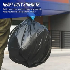 Genuine Joe Heavy-Duty Trash Bags, 1.5mil, 30 Gallons, Brown, Box Of 100