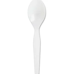 Genuine Joe Heavyweight Disposable Spoons - 1 Piece(s) - Spoon - 1 x Spoon - Disposable - White - 1000/Carton