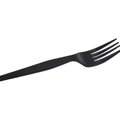 Genuine Joe Heavyweight Fork - 1 Piece(s) - Fork - 1 x Fork - Disposable - Textured - Black - 1000/Carton