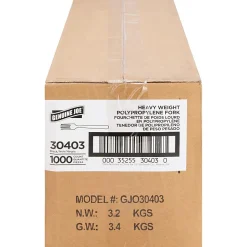 Genuine Joe Heavyweight Fork - 1 Piece(s) - Fork - 1 x Fork - Disposable - Textured - Black - 1000/Carton
