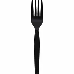Genuine Joe Heavyweight Fork - 1 Piece(s) - Fork - 1 x Fork - Disposable - Textured - Black - 1000/Carton
