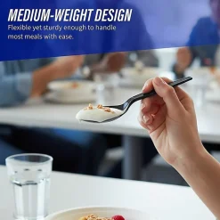 Genuine Joe Heavyweight Spoon - 1 Piece(s) - Spoon - 1 x Spoon - Disposable - Textured - Black - 1000/Carton
