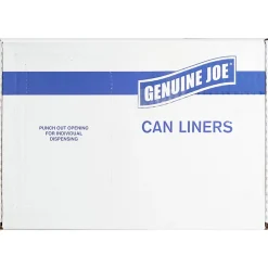 Genuine Joe High-Density Can Liners, 0.63 mil, 16 Gallons, 24" x 33", Clear, Box Of 1,000 Liners