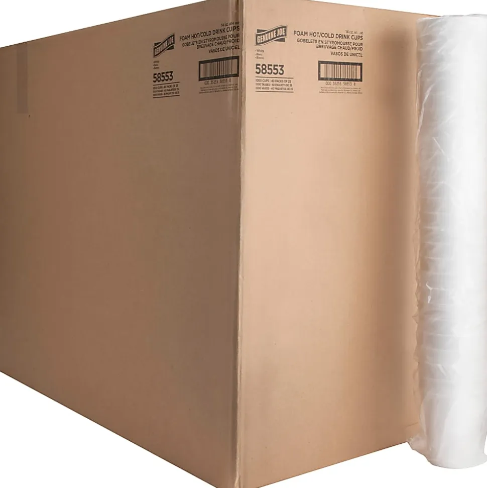 Genuine Joe Hot/Cold Foam Cups, 14 Oz., Carton Of 1000