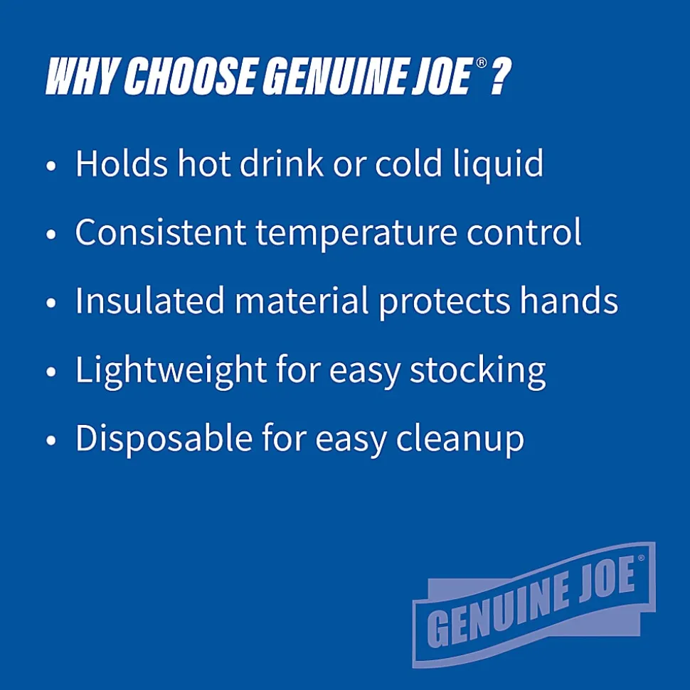 Genuine Joe Hot/Cold Foam Cups, 16 Oz, White, Carton Of 500 Cups