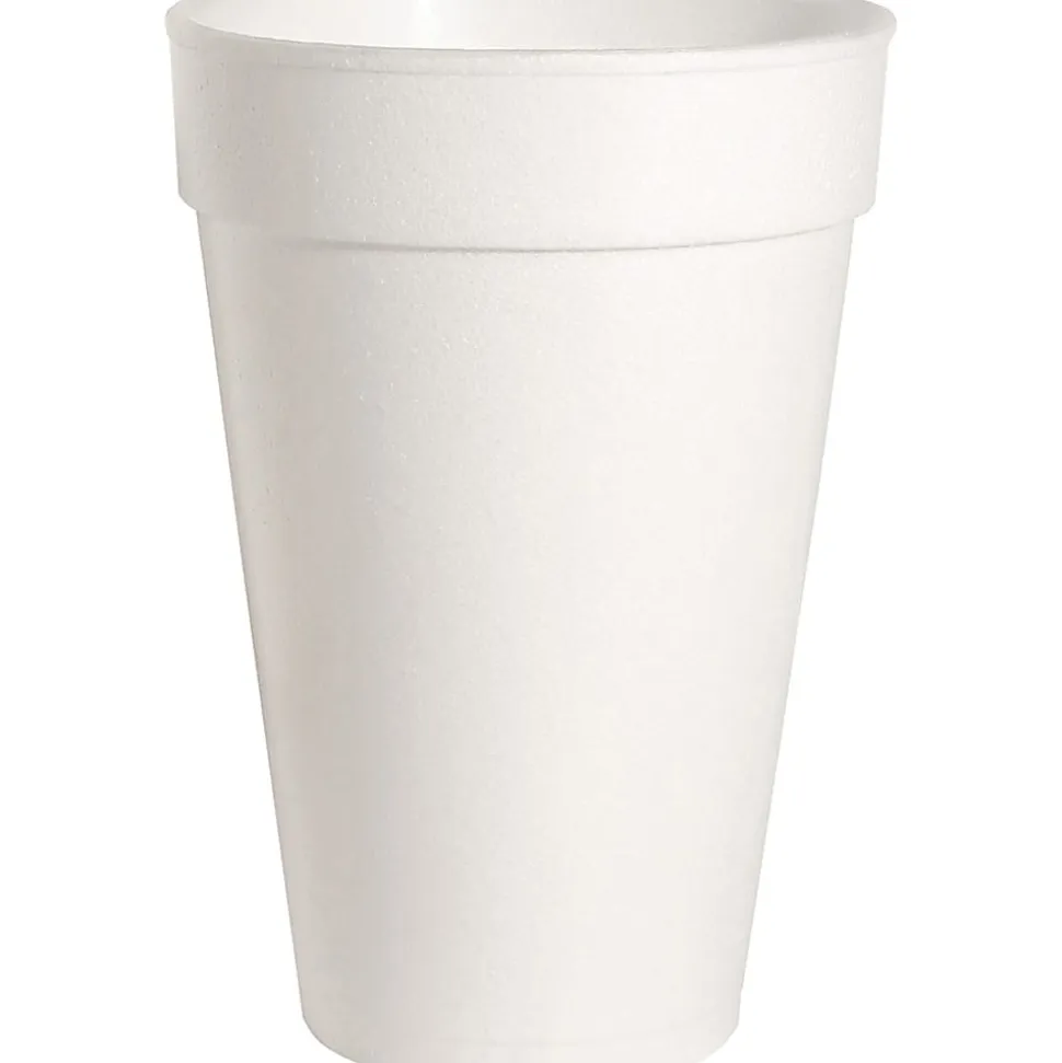 Genuine Joe Hot/Cold Foam Cups, 16 Oz, White, Carton Of 500 Cups