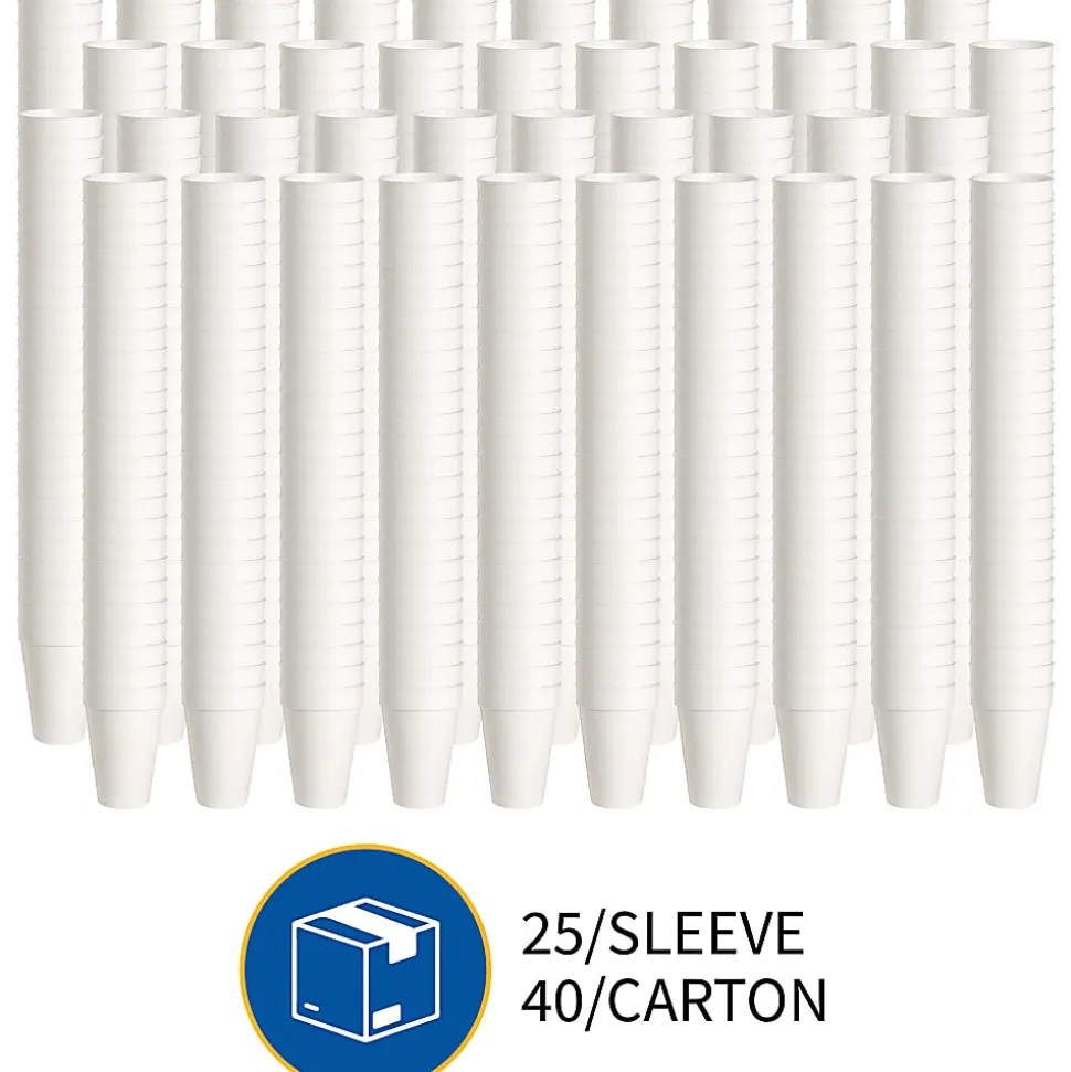 Genuine Joe Hot/Cold Foam Cups, 8 Oz, White, Carton Of 1,000 Cups
