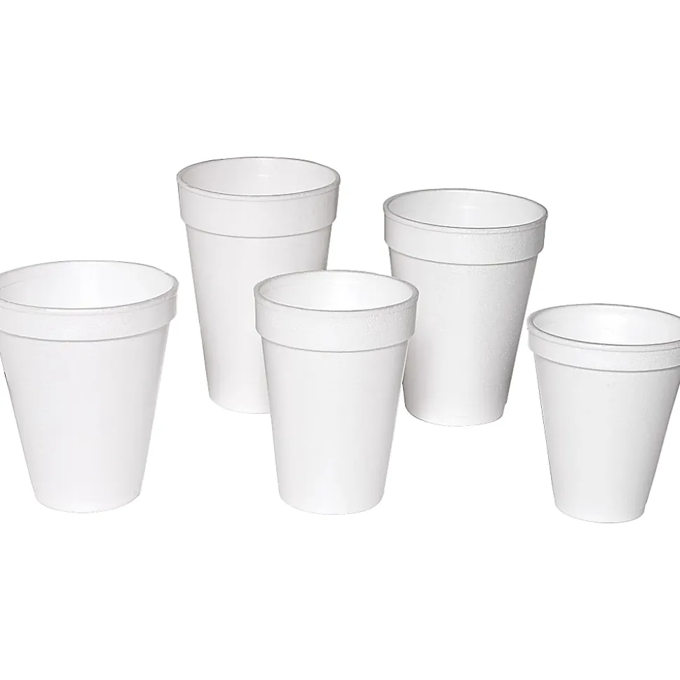 Genuine Joe Hot/Cold Foam Cups, 8 Oz, White, Carton Of 1,000 Cups