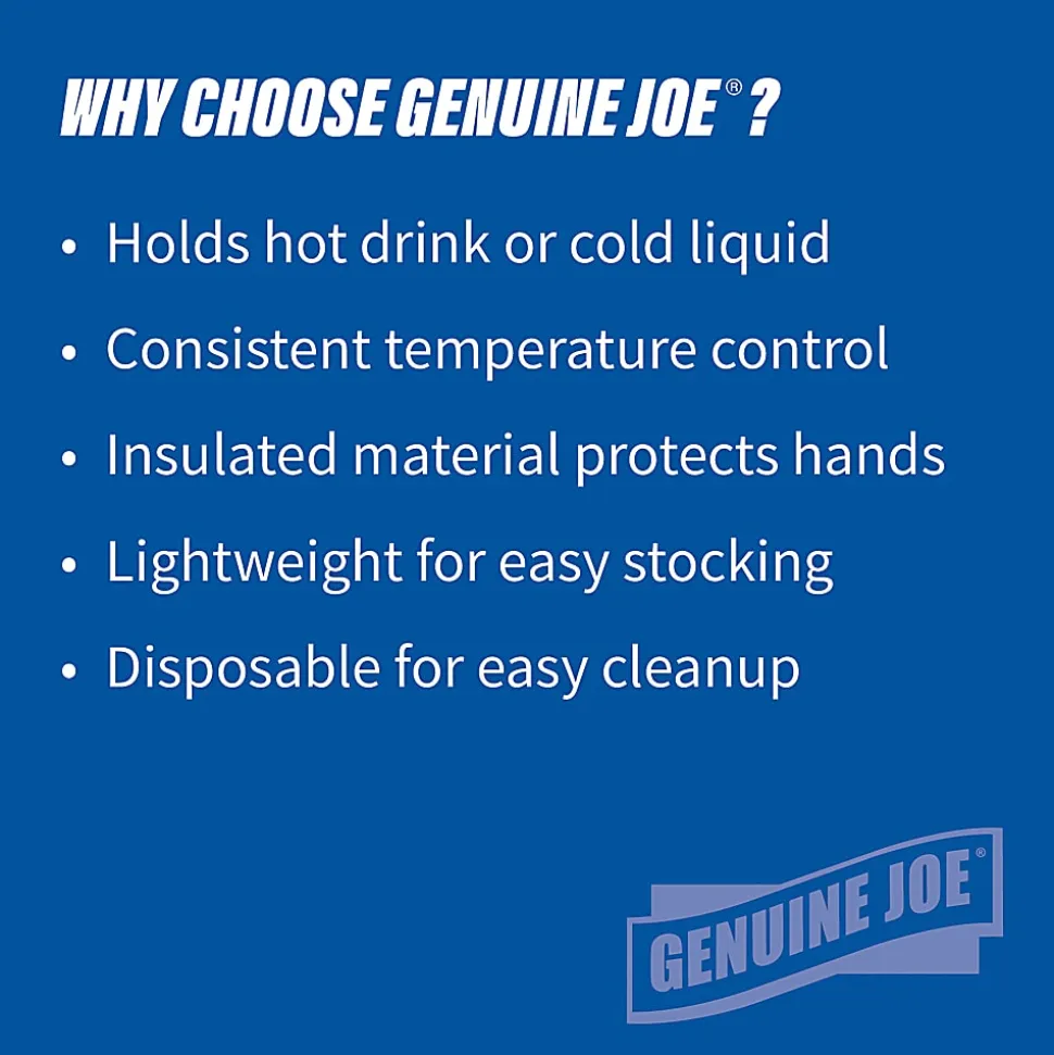 Genuine Joe Hot/Cold Foam Cups, 8 Oz, White, Carton Of 1,000 Cups