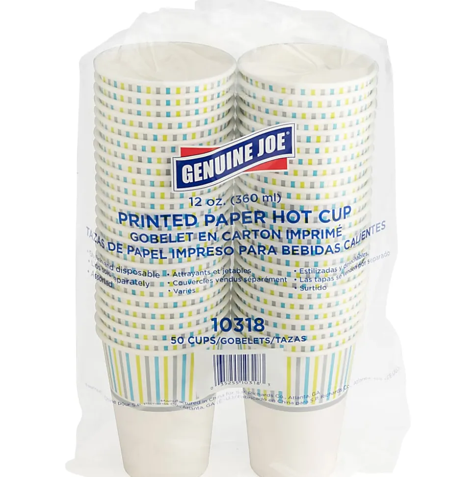 Genuine Joe Hot Cup - 50 / Pack - Assorted - Paper - Hot Chocolate, Cappuccino, Tea, Coffee, Beverage