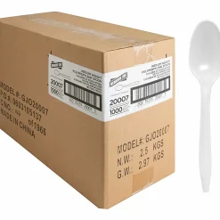 Genuine Joe Individually Wrapped Spoon - 1 Piece(s) - Spoon - 1 x Spoon - Disposable - White - 1000/Carton
