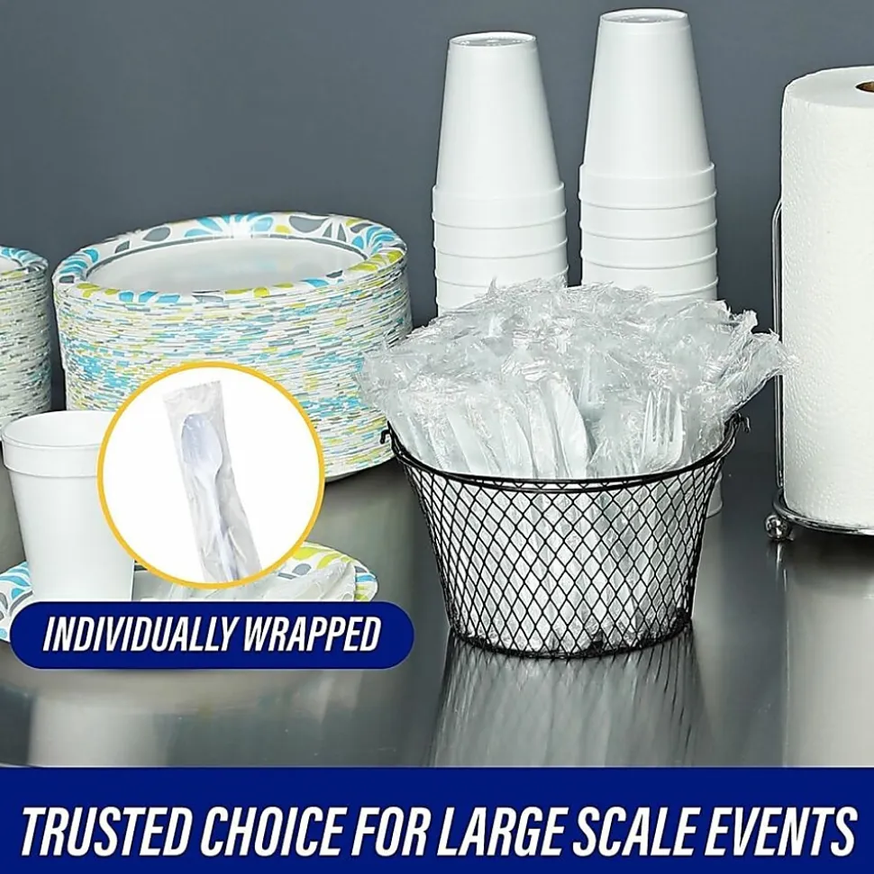 Genuine Joe Individually Wrapped Spoon - 1 Piece(s) - Spoon - 1 x Spoon - Disposable - White - 1000/Carton