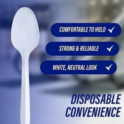 Genuine Joe Individually Wrapped Spoon - 1 Piece(s) - Spoon - 1 x Spoon - Disposable - White - 1000/Carton