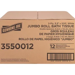 Genuine Joe Jumbo Jr Dispenser Bath Tissue Roll - 2 Ply - 3.30