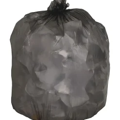 Genuine Joe Linear Low Density Trash Liners, 0.45 mil, 40-45 Gallon, Black, 250 Per Carton