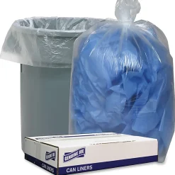 Genuine Joe Low Density Can Liners - 45 gal Capacity - 40"x 46" x 1.40 mil (36 Micron) Thickness - Low Density - Clear - Recycled - 100 / Carton
