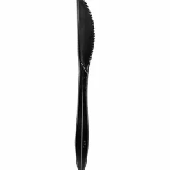 Genuine Joe Medium-weight Individually Wrapped Knives - Knife - Breakroom - Disposable - Black - 1000 / Carton