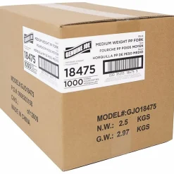 Genuine Joe Medium-weight Individually Wrapped Forks - Fork - Breakroom - Disposable - Polypropylene - Black - 1000 / Carton