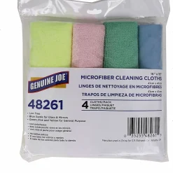 Genuine Joe Microfiber Cleaning Cloths, Box Of 4