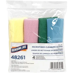 Genuine Joe Microfiber Cleaning Cloths, Box Of 4