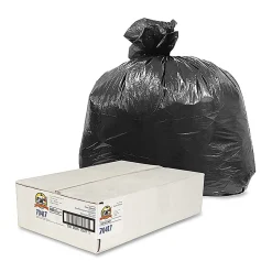 Genuine Joe® 0.35-mil Linear Low-Density Trash Liners, 10 Gallons, 24" x 23", Black, Carton Of 1000