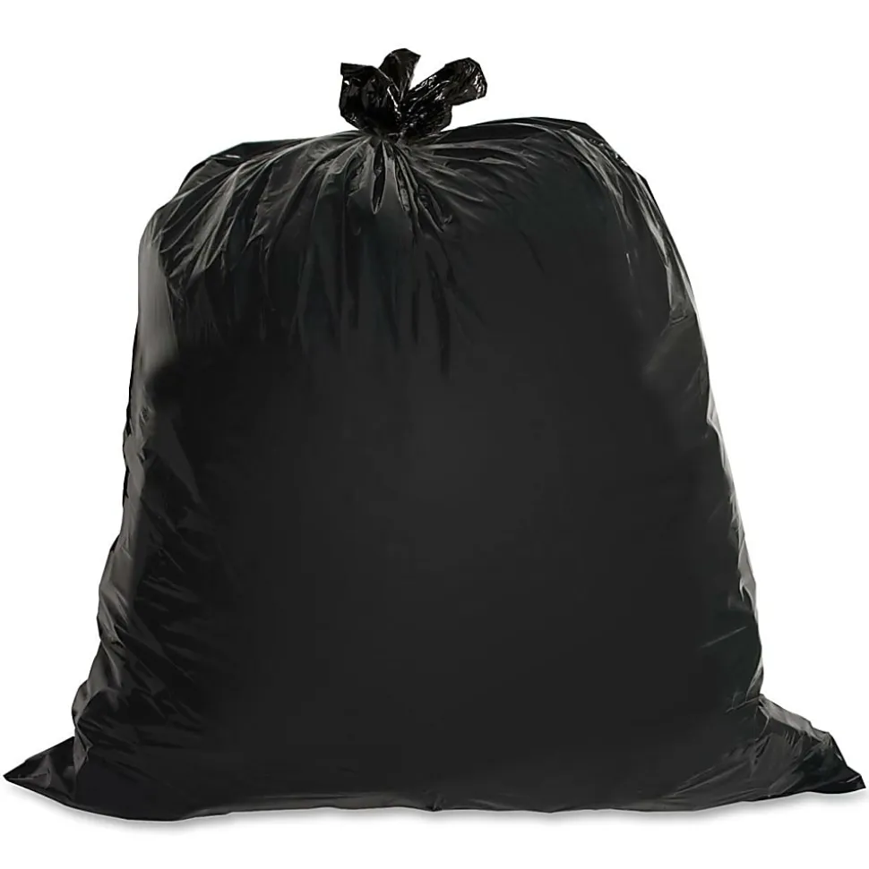 Genuine Joe 1.5 mil Trash Bags, 60 gal, 39"H x 56"W, Brown, 50 Bags