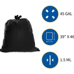 Genuine Joe 1.5 mil Trash Bags, 45 gal, 39