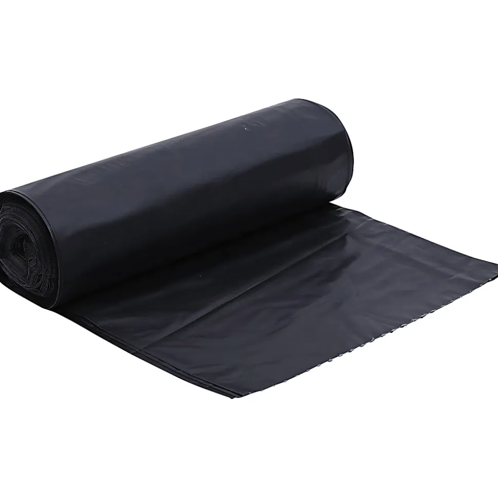 Genuine Joe 1.5 mil Trash Bags, 45 gal, 39"H x 46"W, Black, 50 Bags