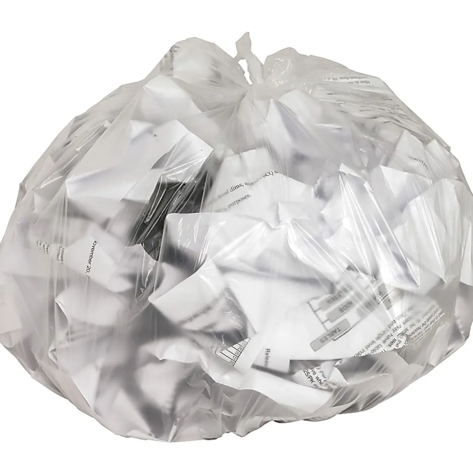 Genuine Joe 0.63 mil Trash Bags, 10 gal, 24"H x 24"W, Clear, 1000 Bags