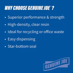Genuine Joe 0.6 mil Trash Bags, 33 gal, 33