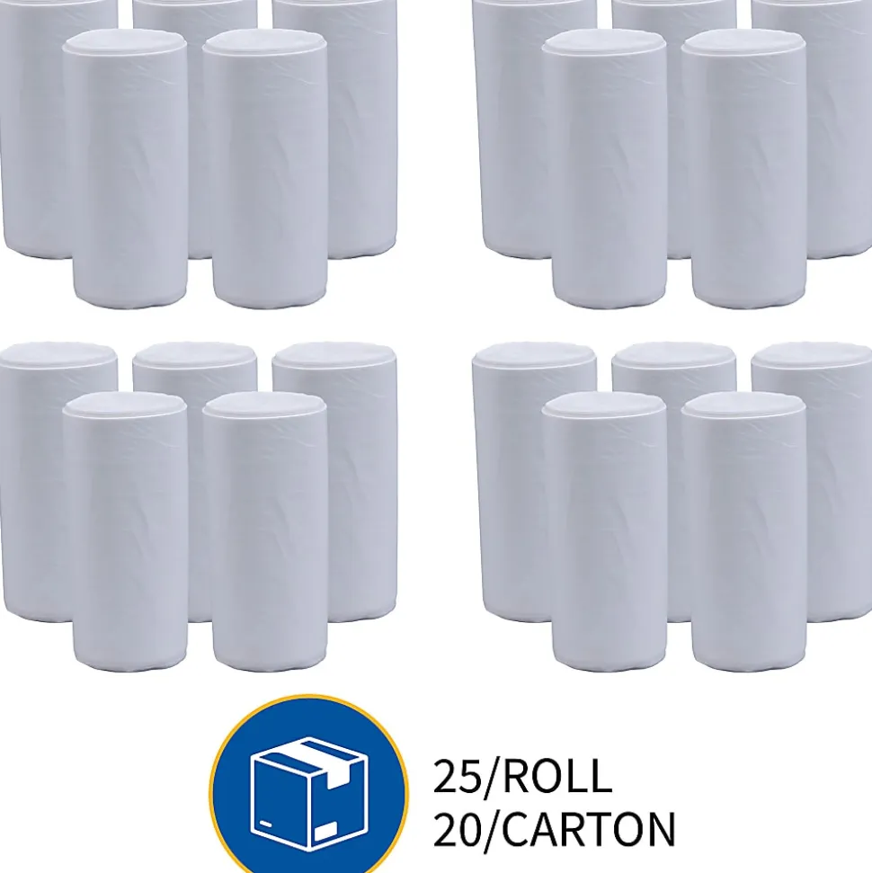 Genuine Joe 0.6 mil Trash Bags, 33 gal, 33"H x 40"W, Clear, 500 Bags